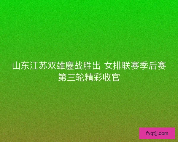 山东江苏双雄鏖战胜出 女排联赛季后赛第三轮精彩收官